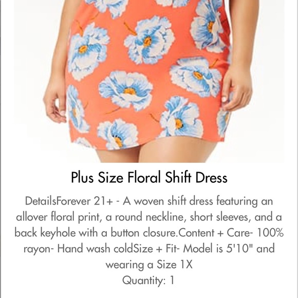NWT Forever 21+ flower dress 2X - Picture 5 of 5